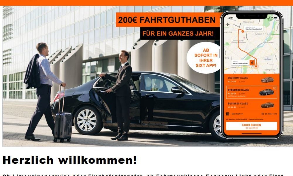 Sixt Ride Willkommen