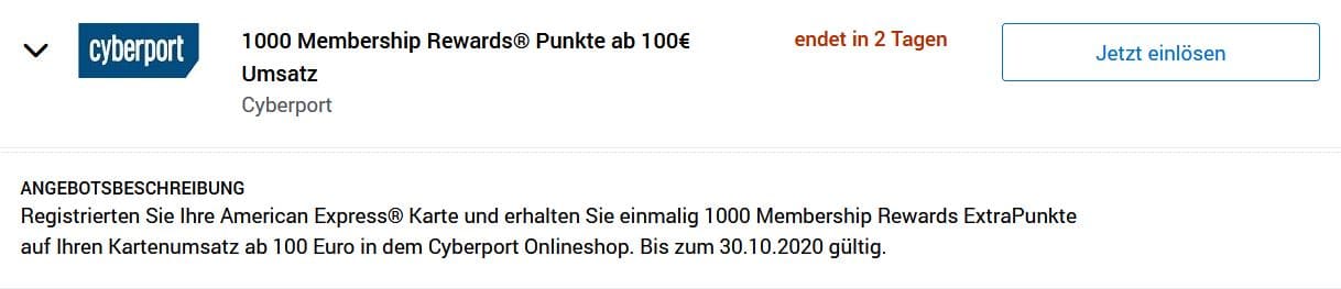 1000 Extrapunkte bei Cyberport