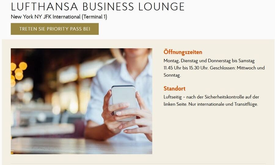 Lufthansa Lounge JFK bei Priority Pass