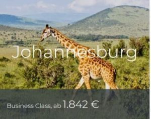 Business Class Angebote Johannesburg