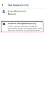 Payback PAY Kreditkarte hinzufügen