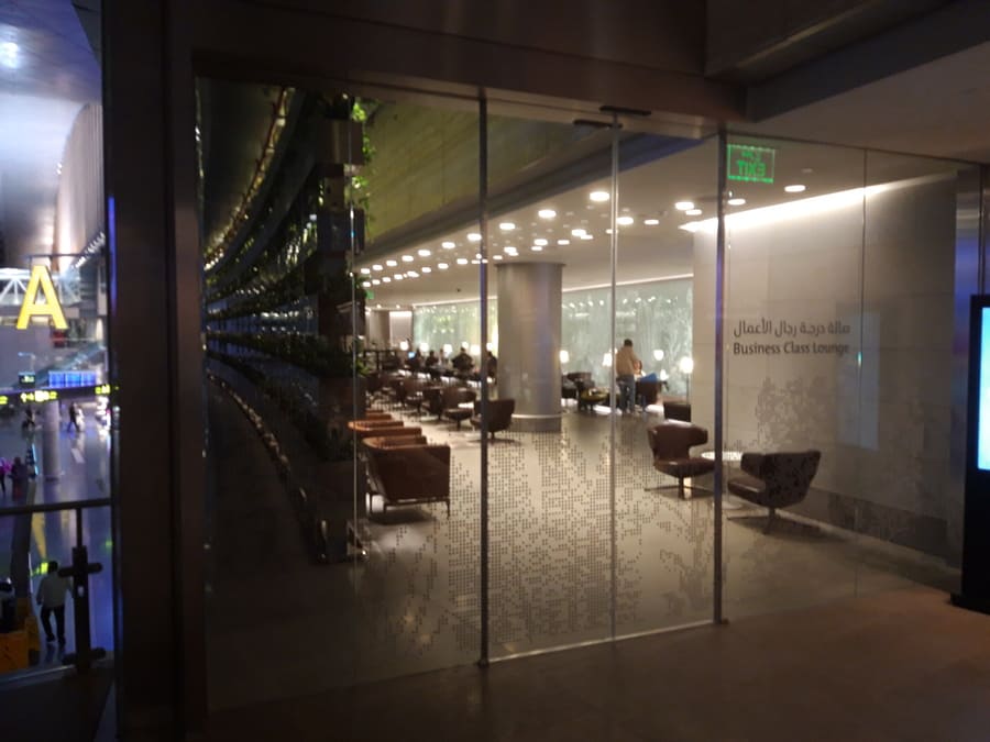 Qatar Airways Business Class Lounge Eingang