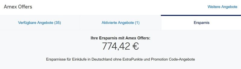 AMEX Offers Ersparnis
