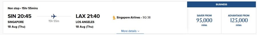 Singapore Airlines Singapur nach Los Angeles