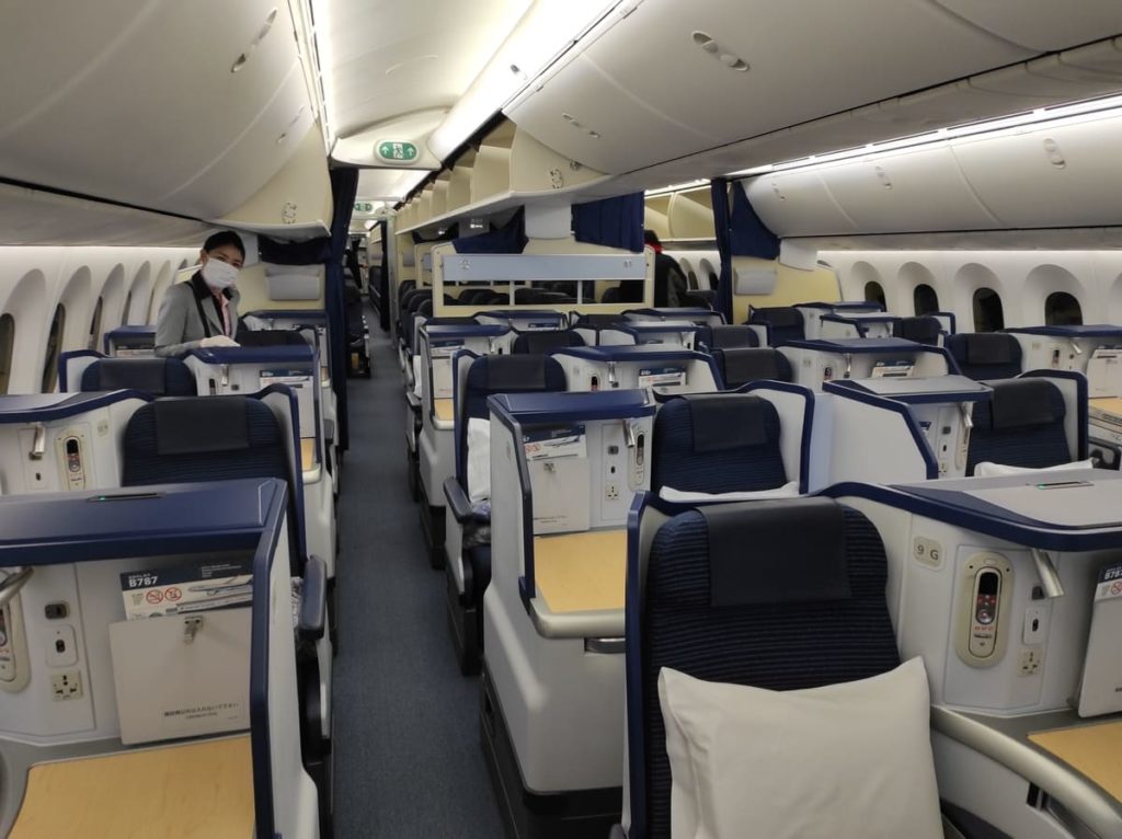 All Nippon Airways Business Class B787 Kabine