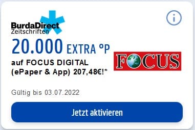 20.000 Payback Punkte für Focus digital