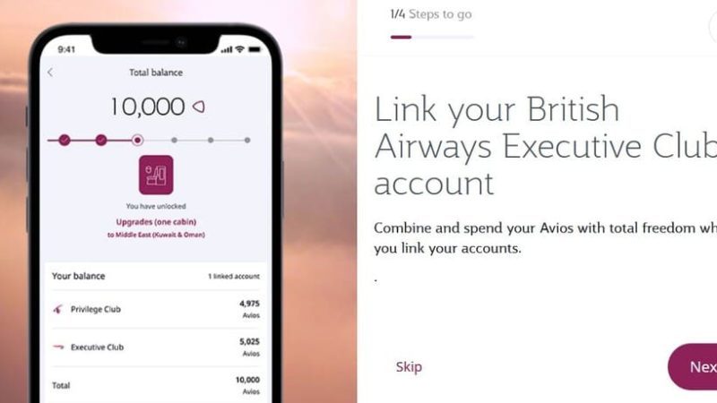 Qatar Airways Account verbinden mit British Airways