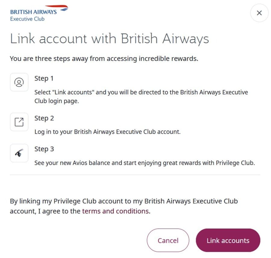 Qatar Airways Privilege Club mit British Airways verknüpfen