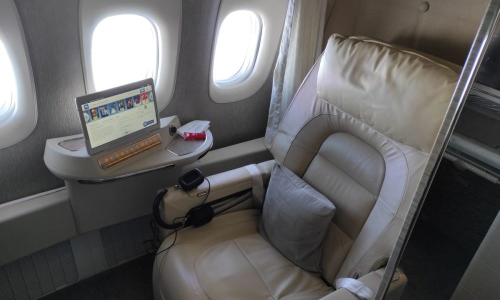 Emirates First Class Gamechanger Sitz