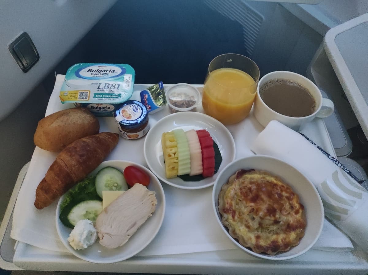 Finnair Business Class Frühstück