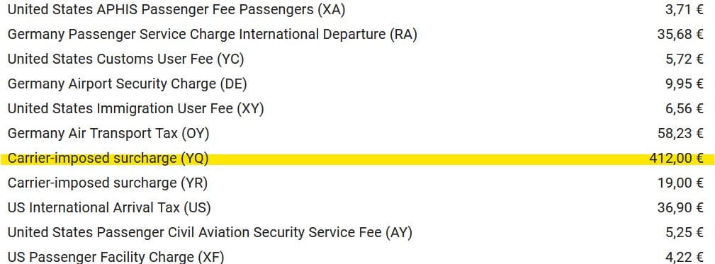 Zuzahlungen Lufthansa Business Class FRA-JFK