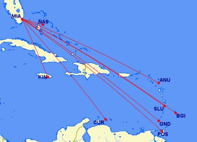 AMEX Punkte Sweetspots American Airlines Karibikflüge