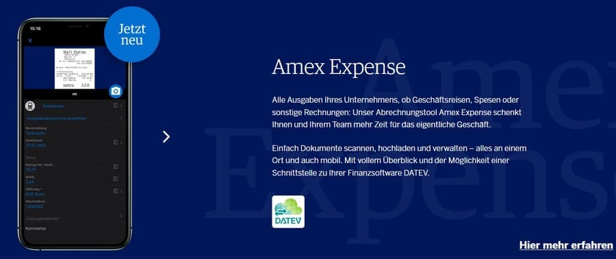 AMEX Expense für American Express Business Gold