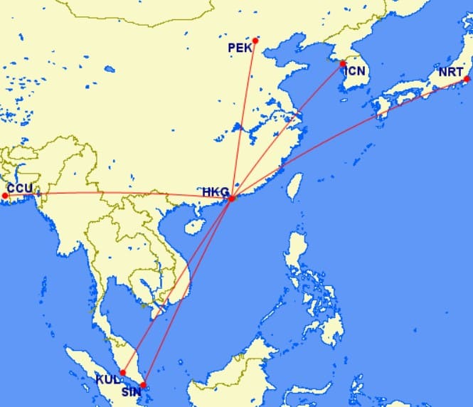 AMEX Punkte einlösen: Cathay Pacific Strecken 22.000 Avios