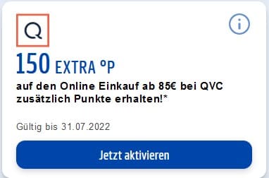 QVC Zusatzpunkte für Umsätze über 85 Euro
