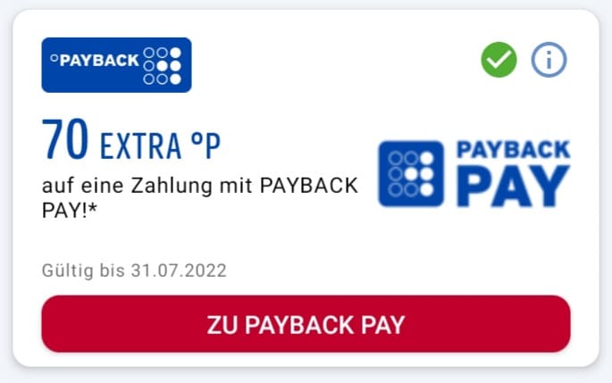 Extrapunkte für die Zahlung mit Payback PAY
