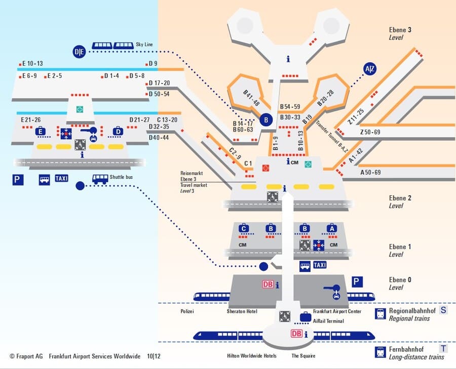 Frankfurt Airport Übersichtkarte