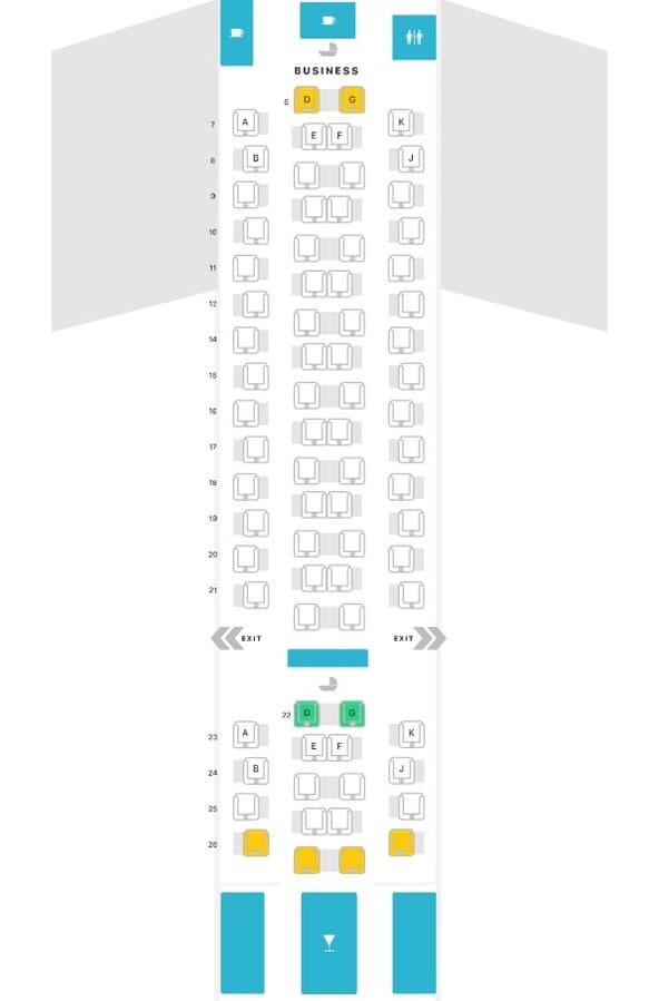 Emirates Business Class A380 Seatmap