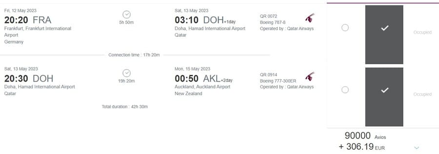 Mit Meilen nach Neuseeland: Qatar Airways Privilege Club