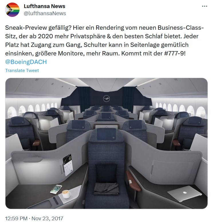 Lufthansa Sneak Preview neuer Sitz 2017