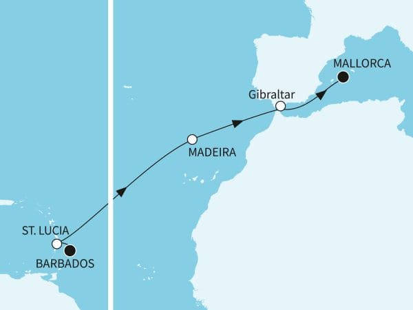 Tui Cruises Von Barbados nach Mallorca Mein Schiff 6