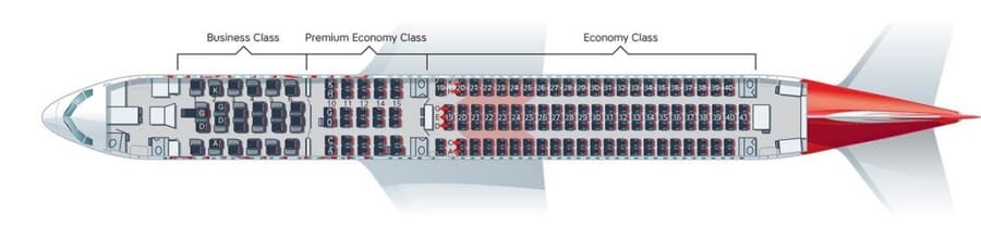 Austrian Airlines B767 Seatmap