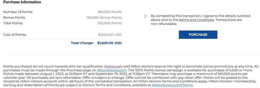 Hilton Honors Punkte kaufen